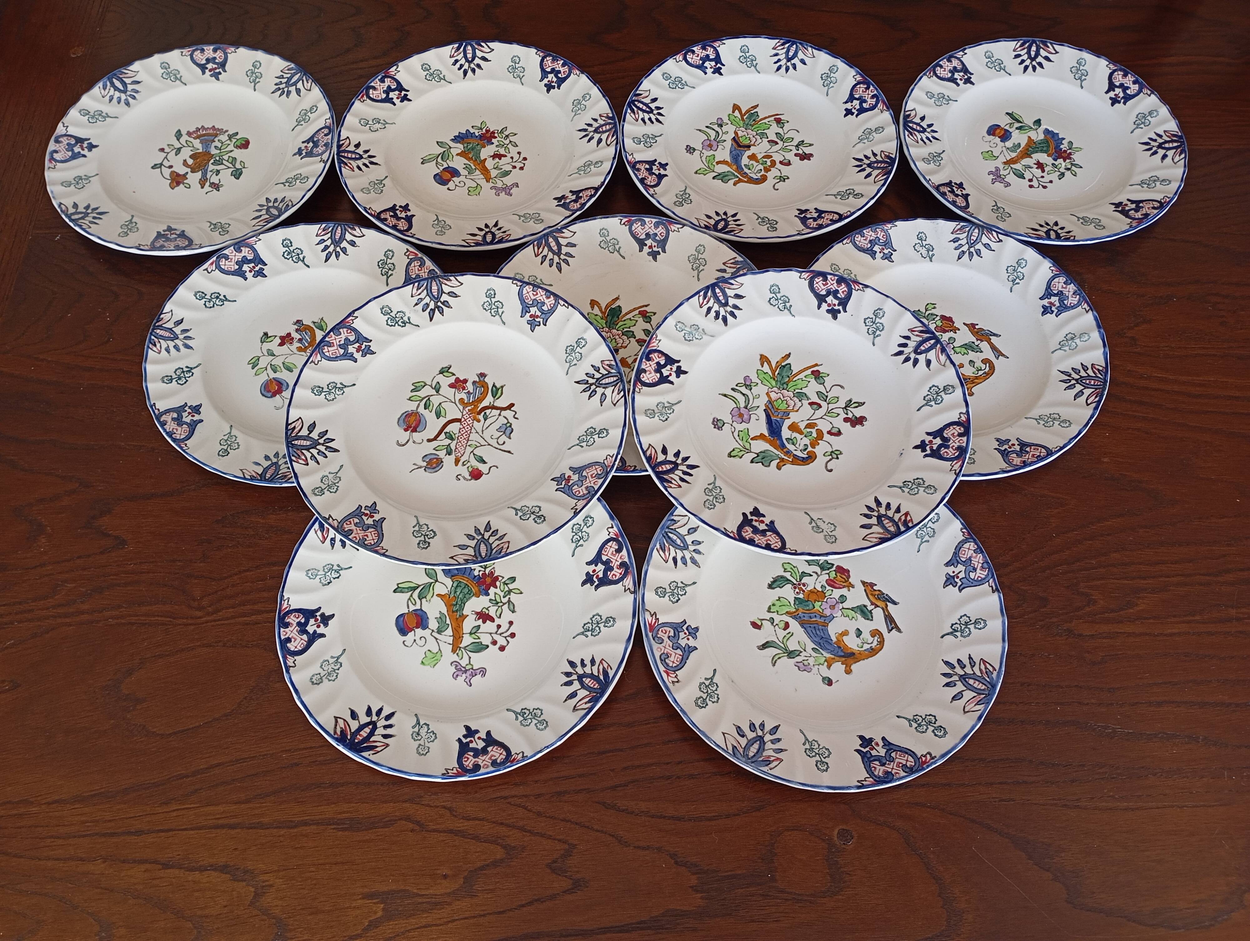 Flat plates "Vieux Rouen" Longwy