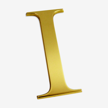 Letter "I" vintage brass