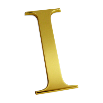 Letter "I" vintage brass