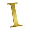 Letter "I" vintage brass