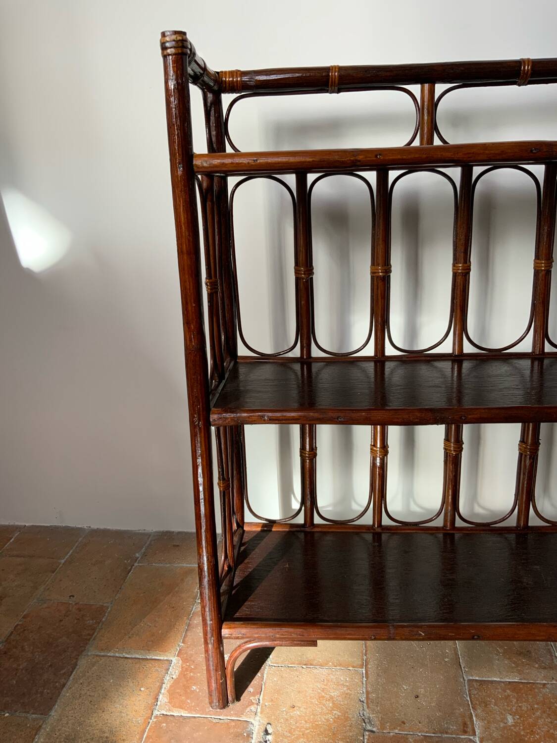 Rattan shelf