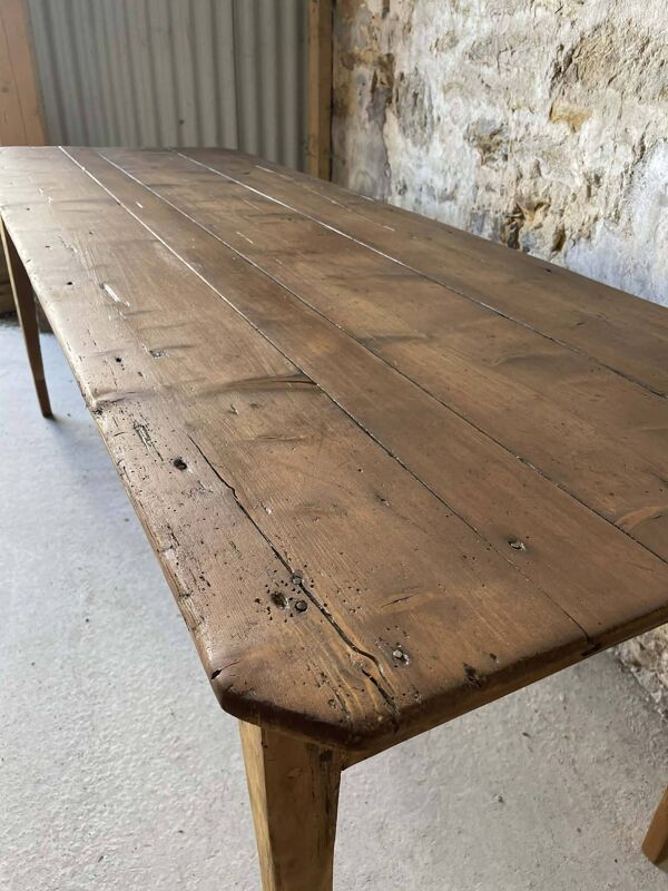 Table ancienne en bois pieds fuseaux – 200 cm