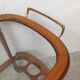 Scandinavian rolling service wood glass and brass