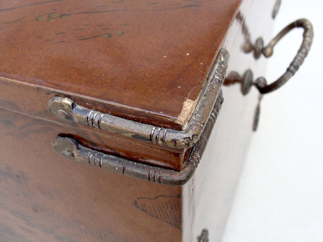 Vintage wood and metal chest