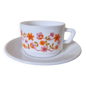 Tasse et soucoupe arcopal