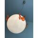 White and red butterfly Sphere Pendant in Murano Glass