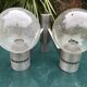 Paire double appliques murales 1970 alu brosse et verre soufflé