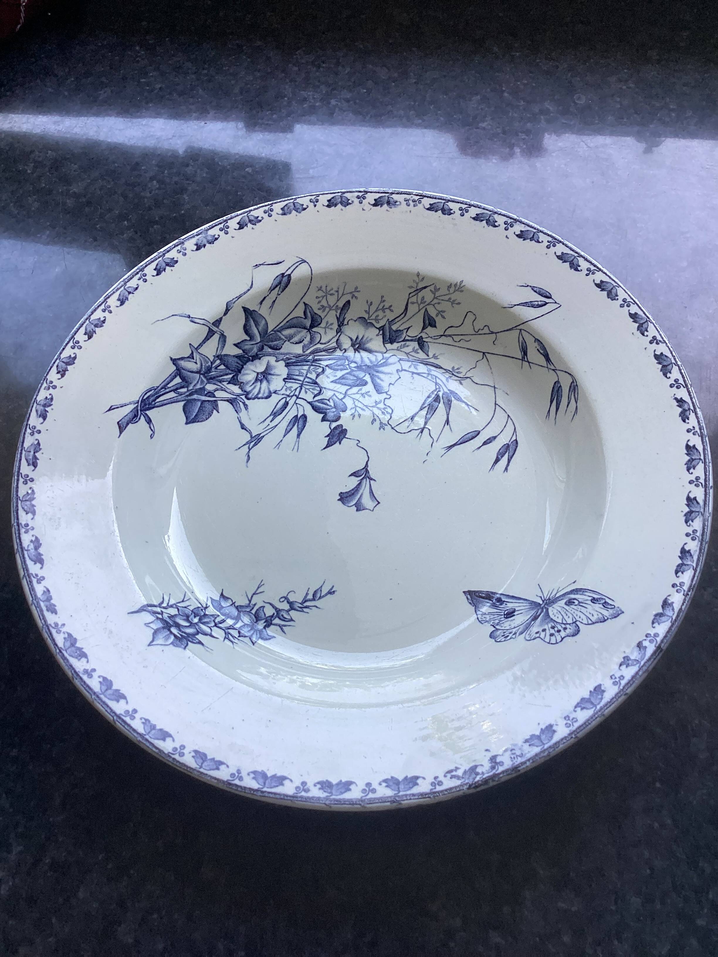 19th century Carmen iron earth soup plate dimensions: diameter -24 cm