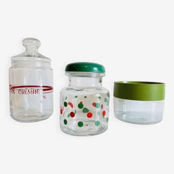 glass and colored kitchen jars
