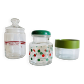 glass and colored kitchen jars
