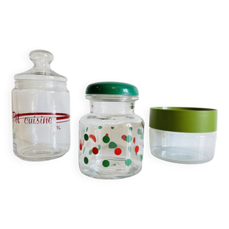 glass and colored kitchen jars