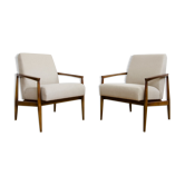 Paire de fauteuils beiges du milieu du siècle
