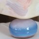 Lampe en céramique abat jour pastel, années 70