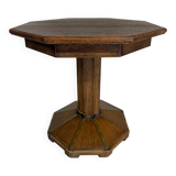 Ancienne table en bois de bistrot années 40/50 vintage finition laiton