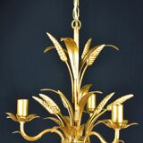 Golden suspension, 3 branches, wheat cob decoration.