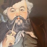 Old portrait, portrait of a man with a pipe