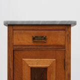 Rare pair of Art Nouveau nightstands with copper plaquette by Geo Verbanck,