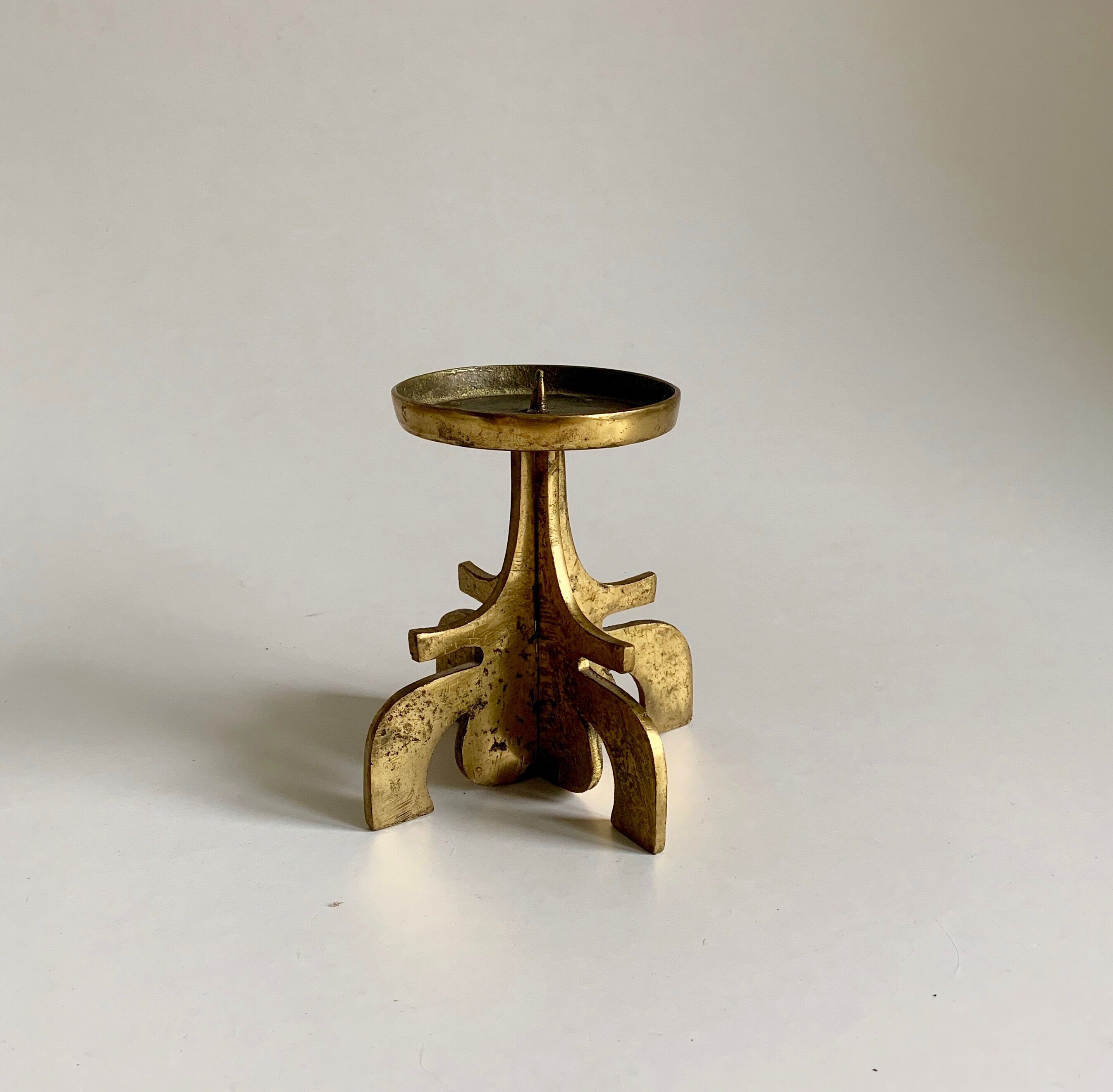 Brutalist Bronze Candleholder, 1970s