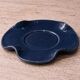 Set of wavy ceramic cup and saucer - petrol blue