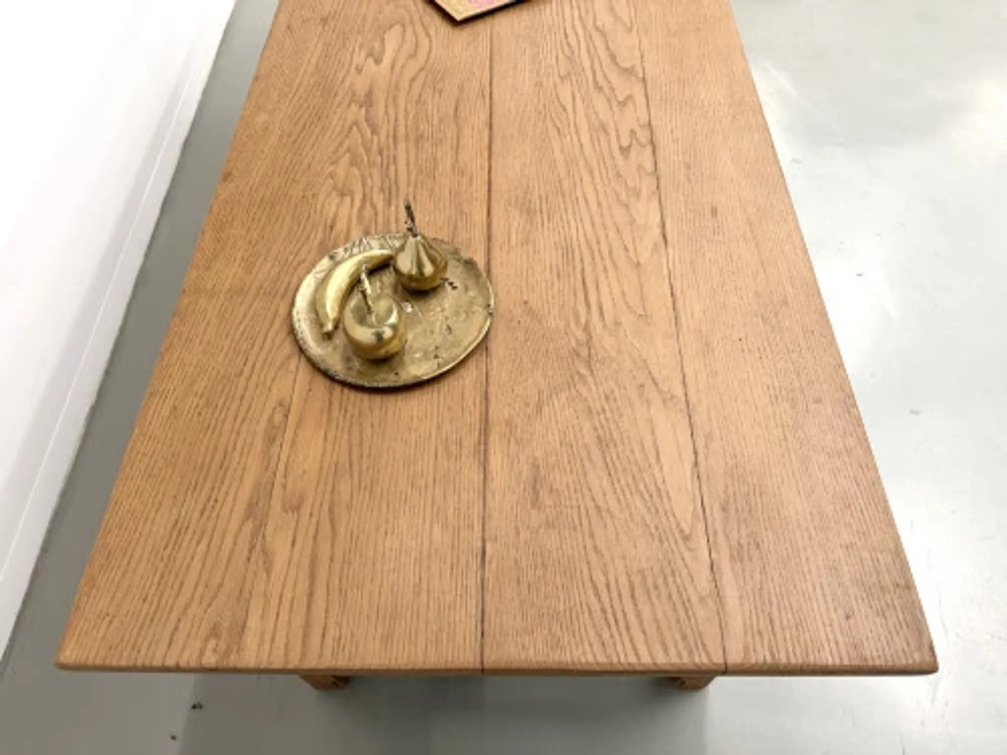Solid oak farmhouse table, 1970s