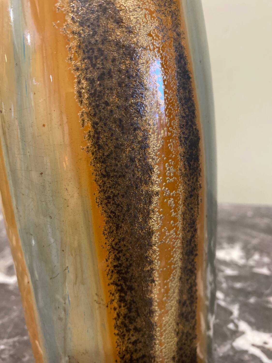 Enameled stoneware carafe