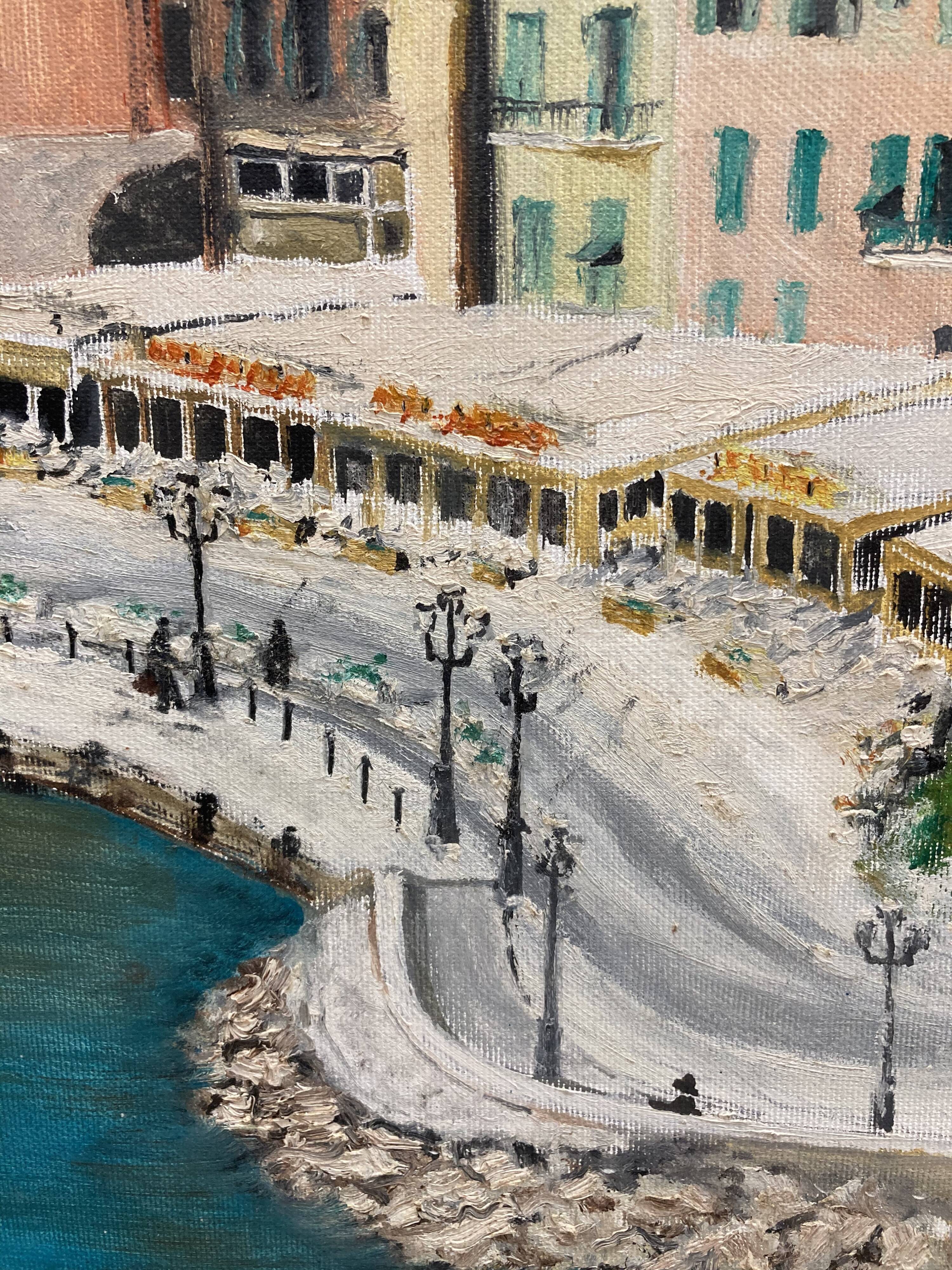 Painting on vintage canvas