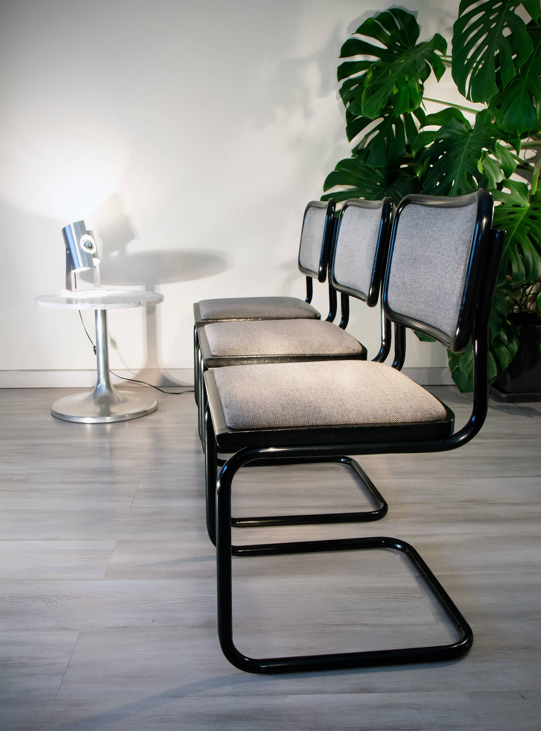 Cesca B32 chair, black and heather gray, Italian edition