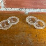 Pair of Antique Molded Glass Salt and Pepper Shakers, 1950s Vintage