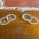 Pair of Antique Molded Glass Salt and Pepper Shakers, 1950s Vintage