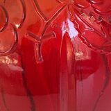 Large volute vase in pressed glass Art Deco