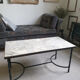 Marble and wrought iron coffee table
