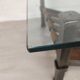 Iron and leather coffee table