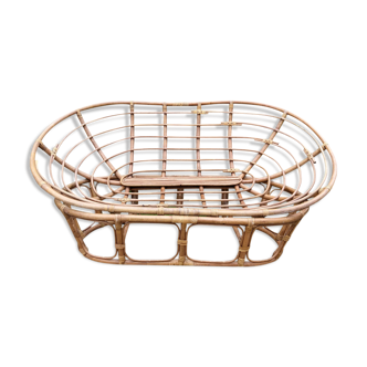 Vintage rattan bench