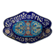 Oblong bowl in Longwy earthenware with art deco style pattern
