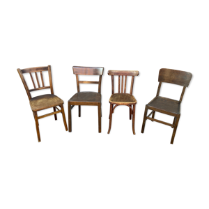 4 chaises bistrot dépareillé