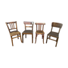 4 chaises bistrot dépareillé bois courbé brasserie