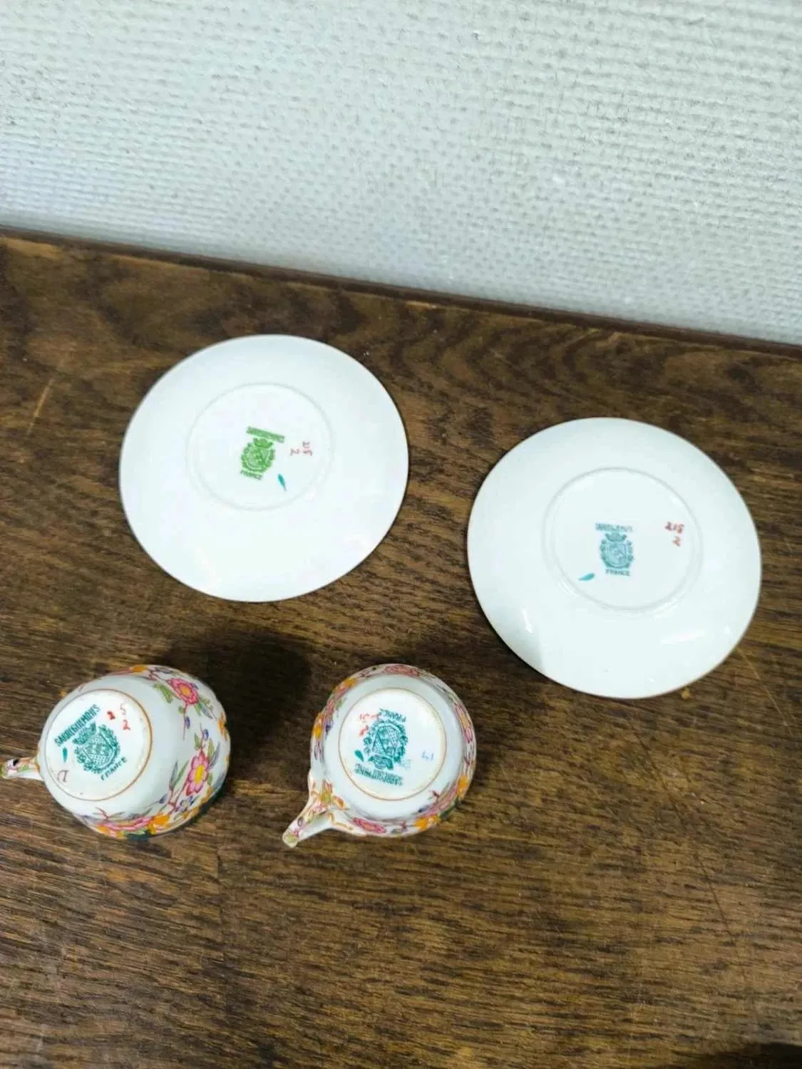 Set of 2 Sarreguemines Minton 215 cups