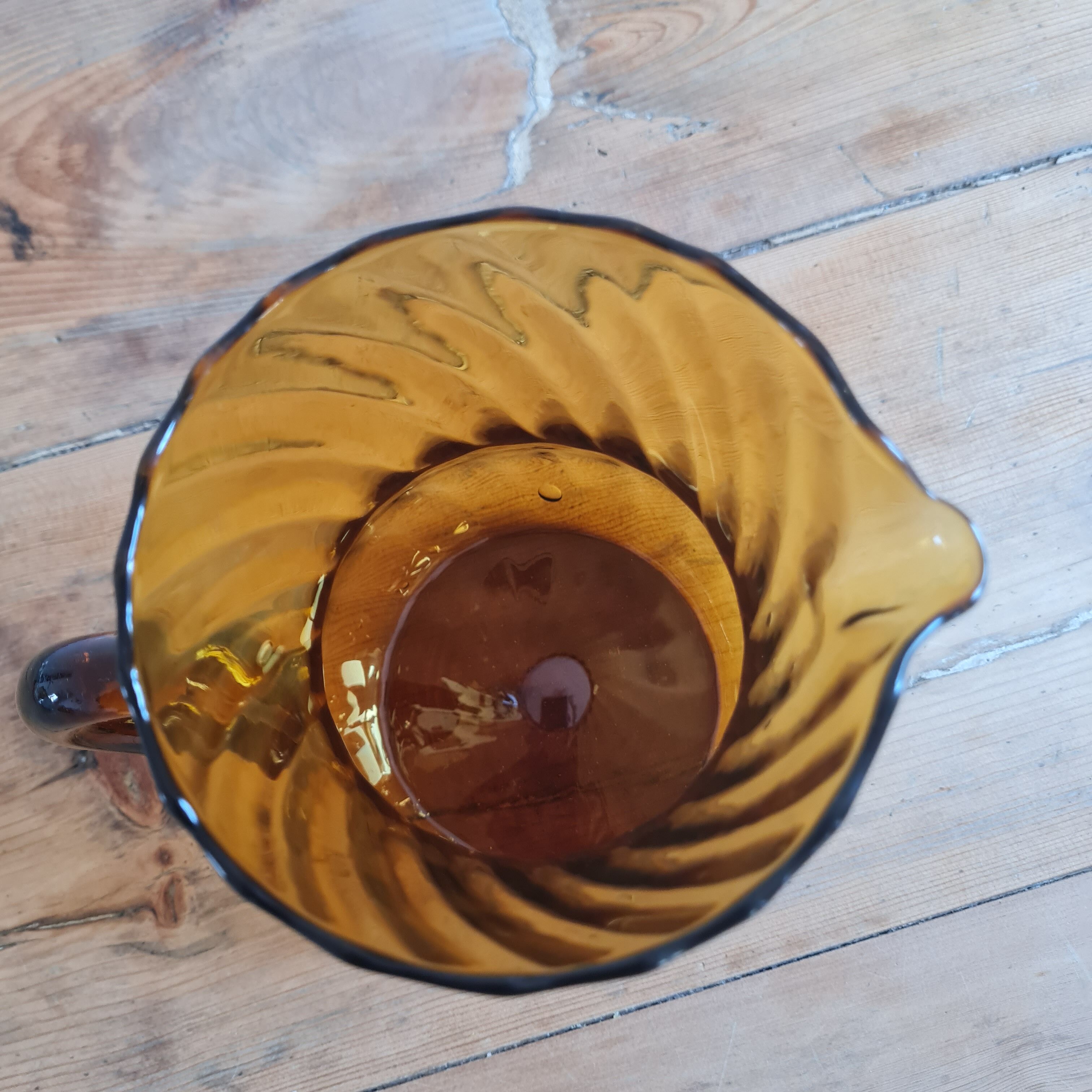 Amber blown glass decanter