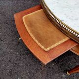 Table basse bouillotte ancienne plateau marbre style louis xvi