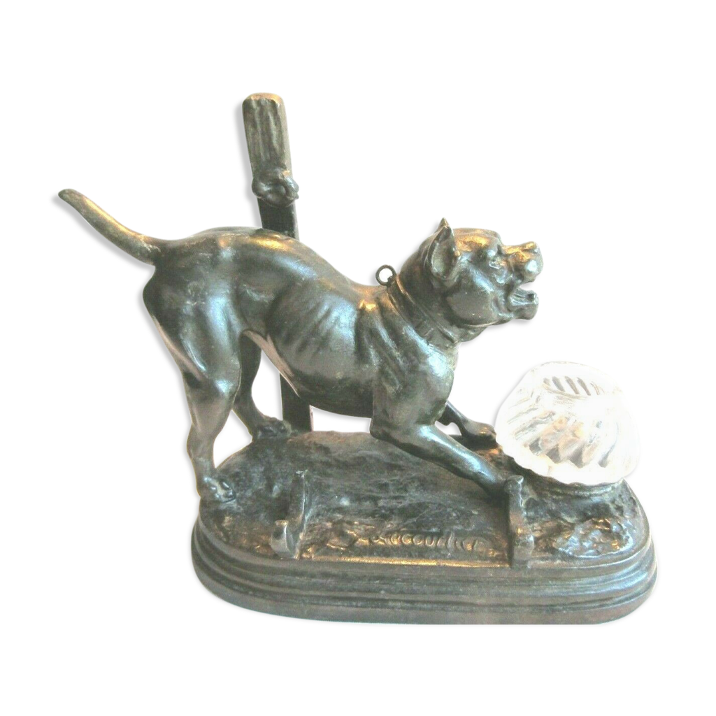 A 1870 ENCRIER animalier ancien biche 1.1kg21cm régule statuette