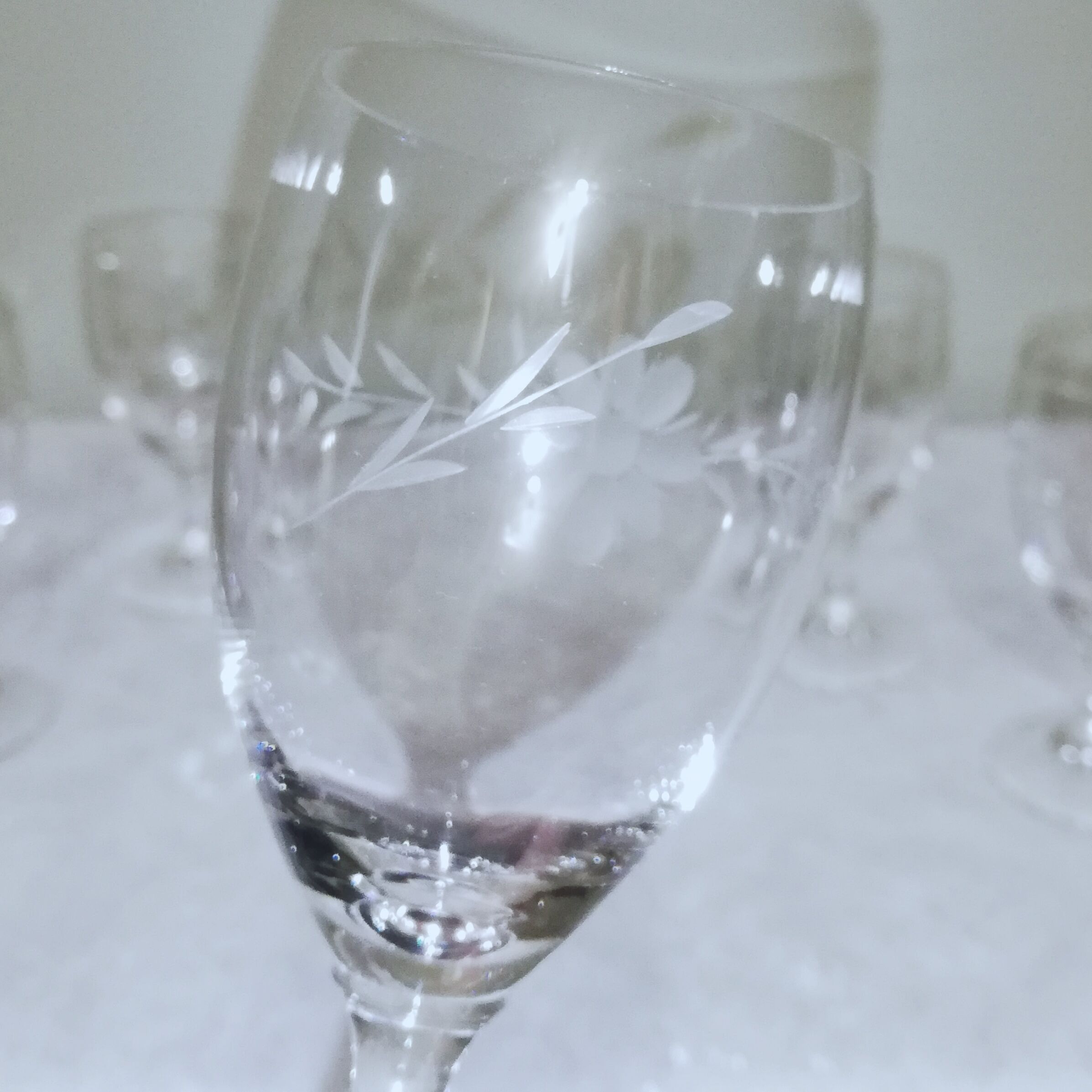 6 10cl crystal wine glasses