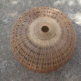 Suspension boule en paille de rotin