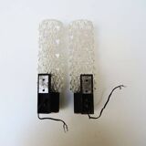 2 anciennes appliques arlus en verre & laiton