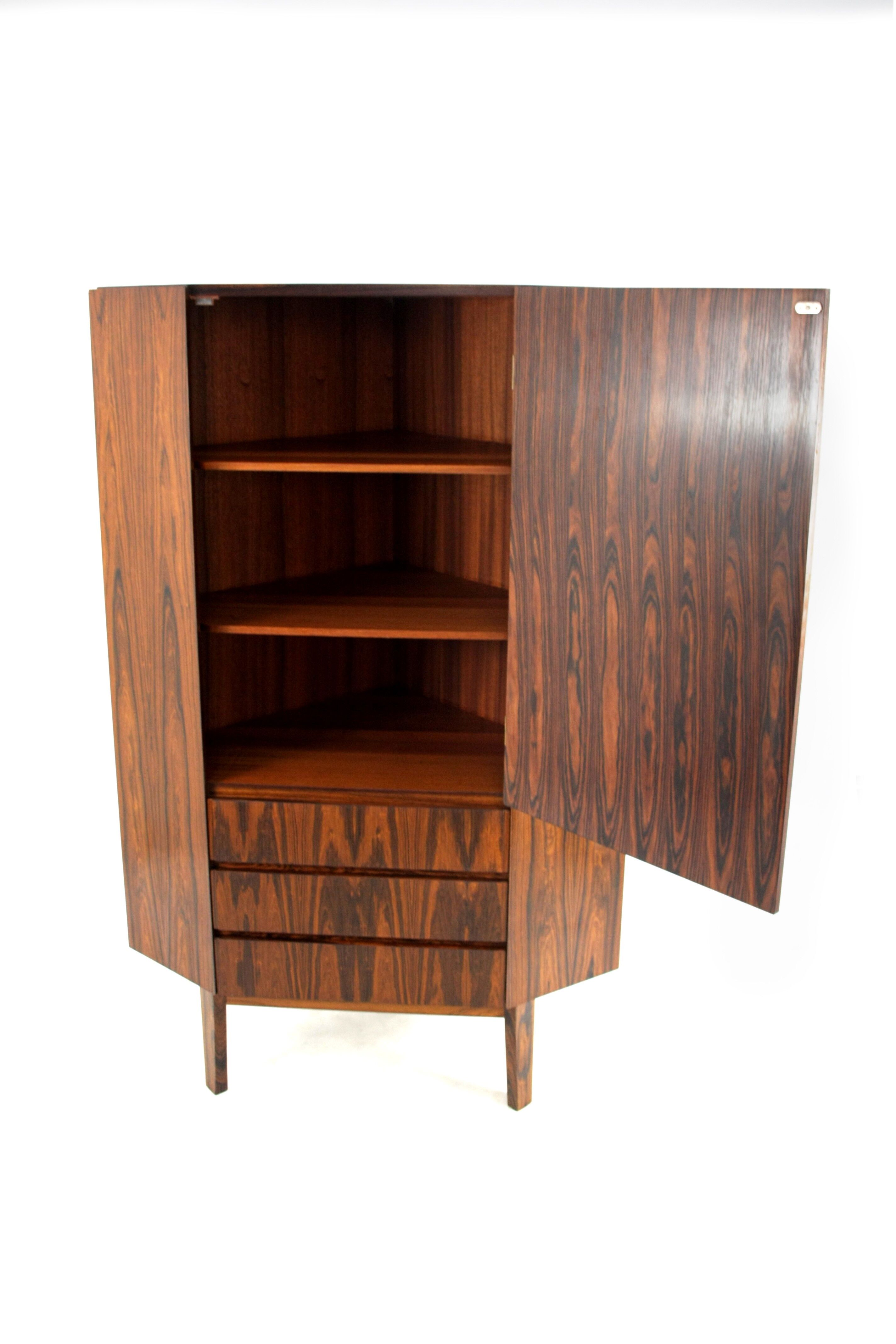 Angled Rosewood Wardrobe, 1960s