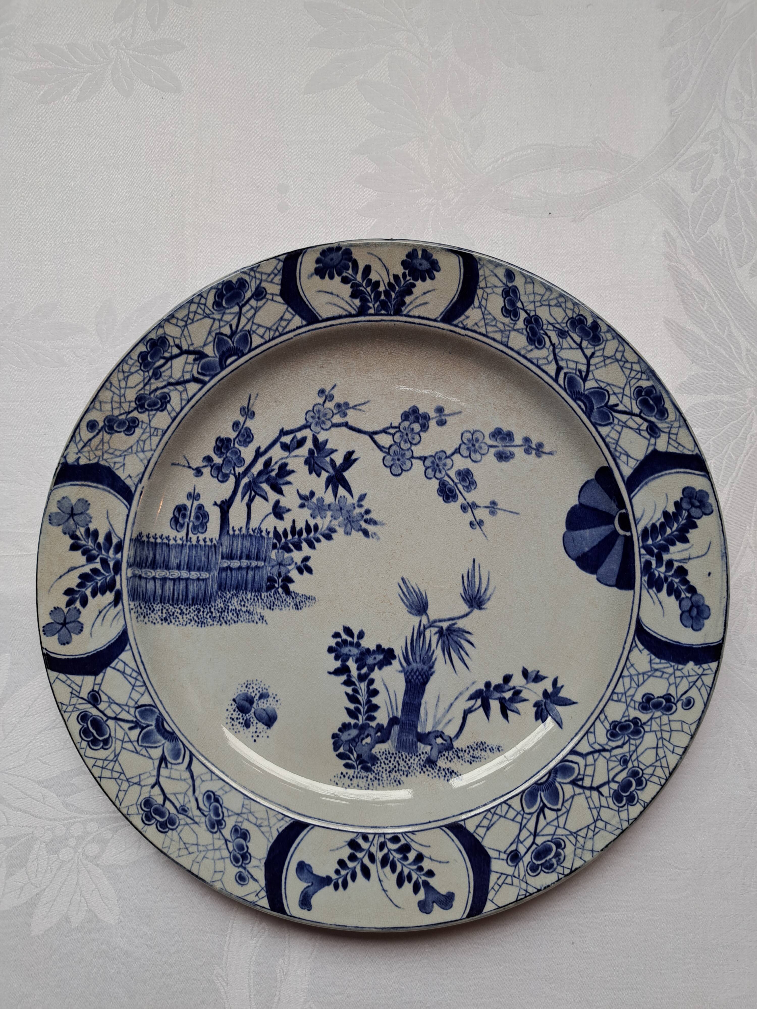 Large serving dish "Japan" 33cm Creil & Montereau