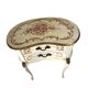 Curved bedside table painted with floral shabby decor – Louis XV style