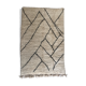 Moroccan Berber carpet Beni Ouarain with black graphic patterns 2,36x1.55m