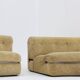 Vintage Italian curved modular chrome sofa 1970s