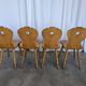 Set of 4 Vintage Tyrolean Heart Cutout Wooden Dining Chairs