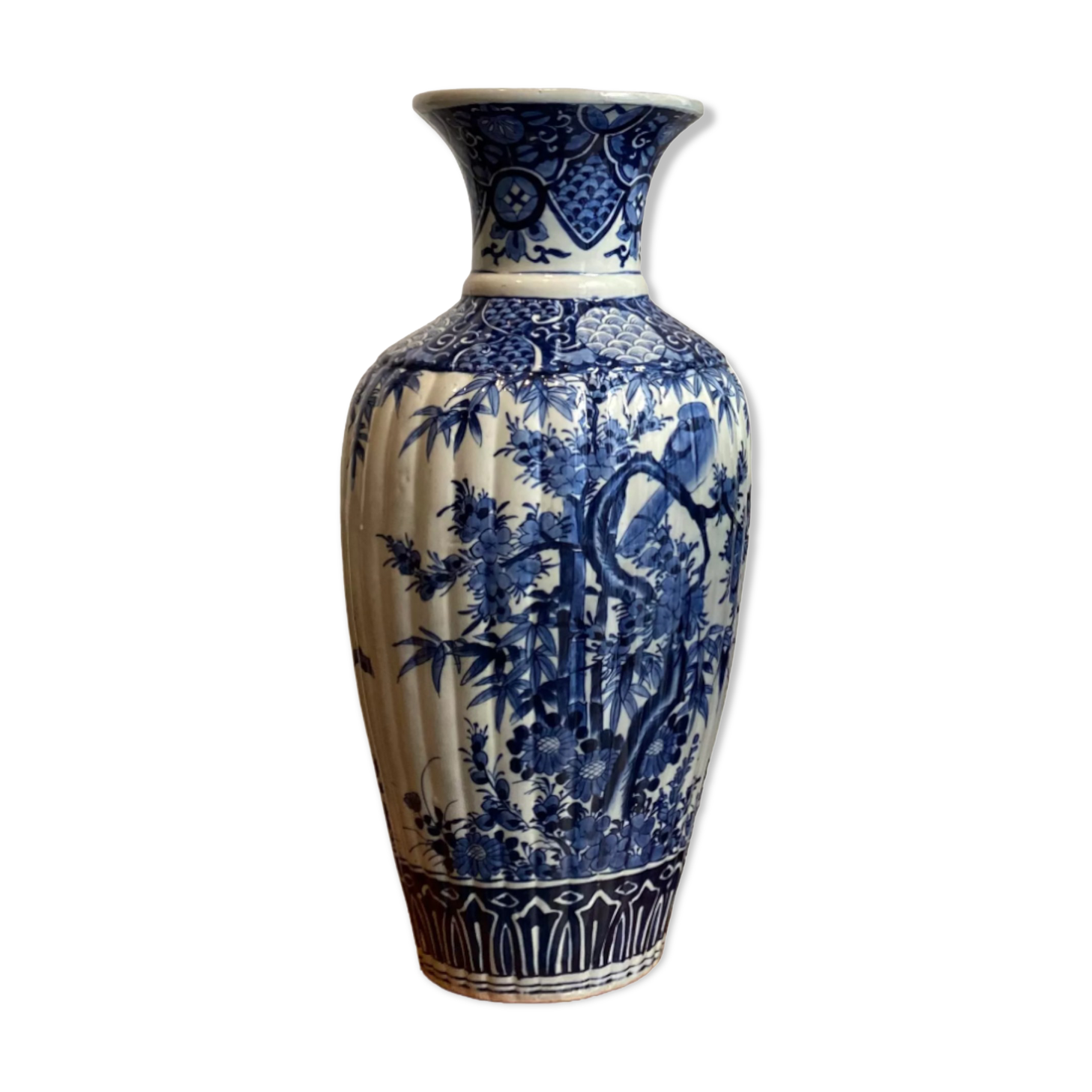 Vase chinois en blanc bleu